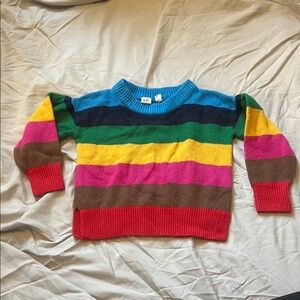 GAP Kids Colorful Striped Crew Neck Sweater